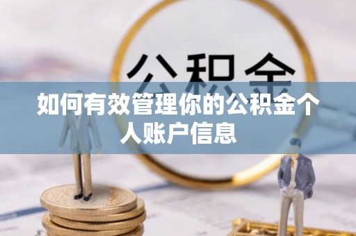 焦作如何有效管理你的公积金个人账户信息