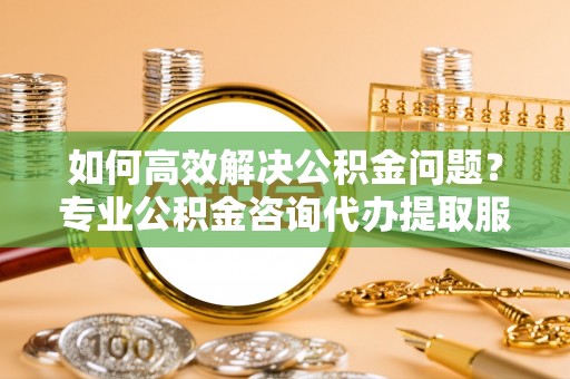 焦作如何高效解决公积金问题？专业公积金咨询代办提取服务来帮你